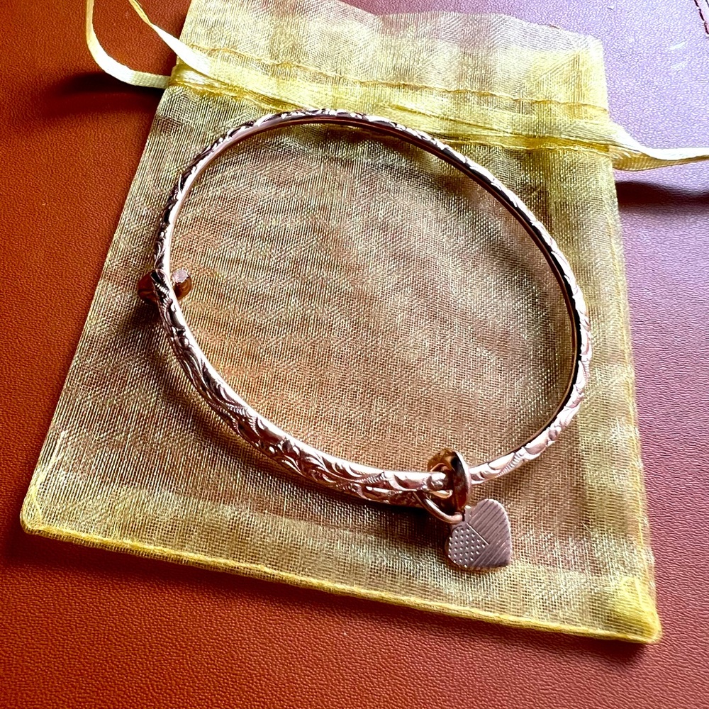 Alex and Ani Rose Gold Heart Charm Bracelet